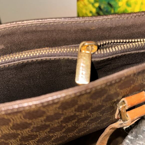 Celine Canvas Shoulder Bag Leather Strap Original Made in Italy W/COA - Picture 9 of 11